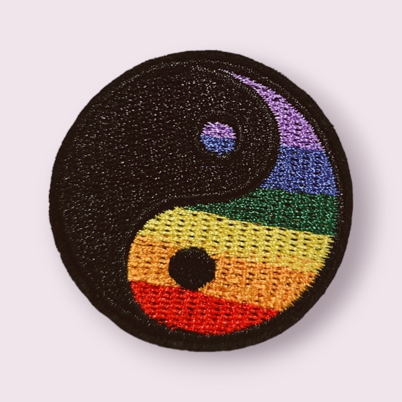 Iron On Patch-Crafts Material DIY Accessory-Rainbow Taiji-YingYang-A41 - Picture 1 of 3